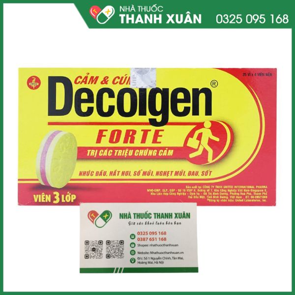 Decolgen Forte trị cảm cúm, nhức đầu, sổ mũi